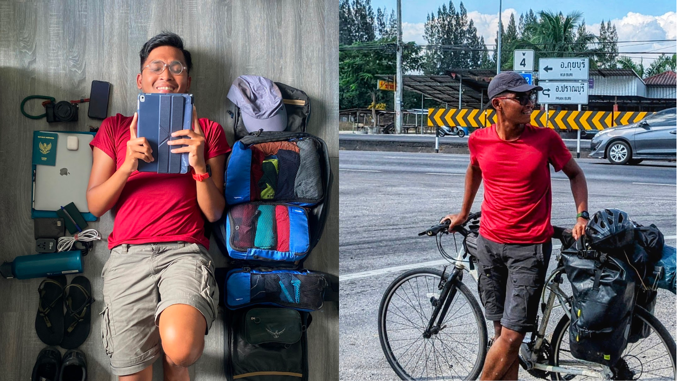 bayu during backpacking and cycling trip